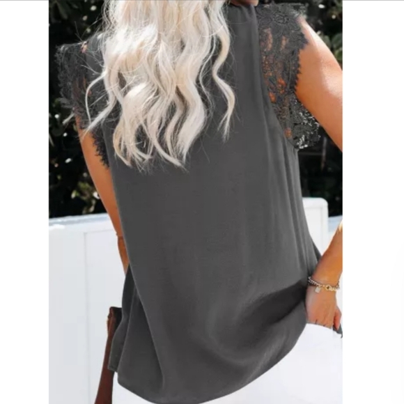 Gia Classic silk, lace, V neck chic boho - Picture 2 of 4